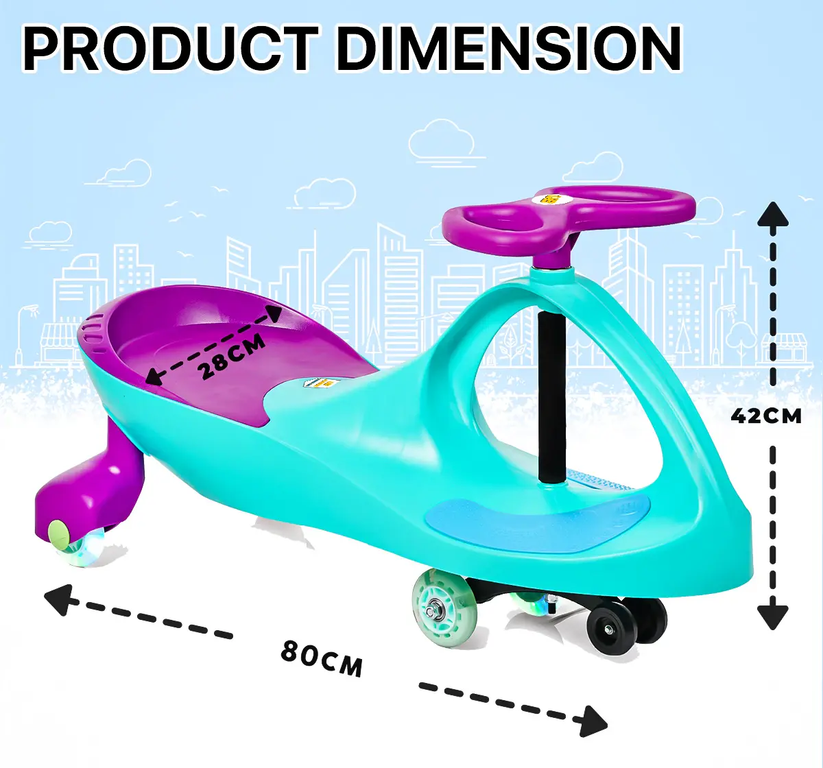 Uboard Eco Swing Car Ride-On Toy Teal 12 Months +