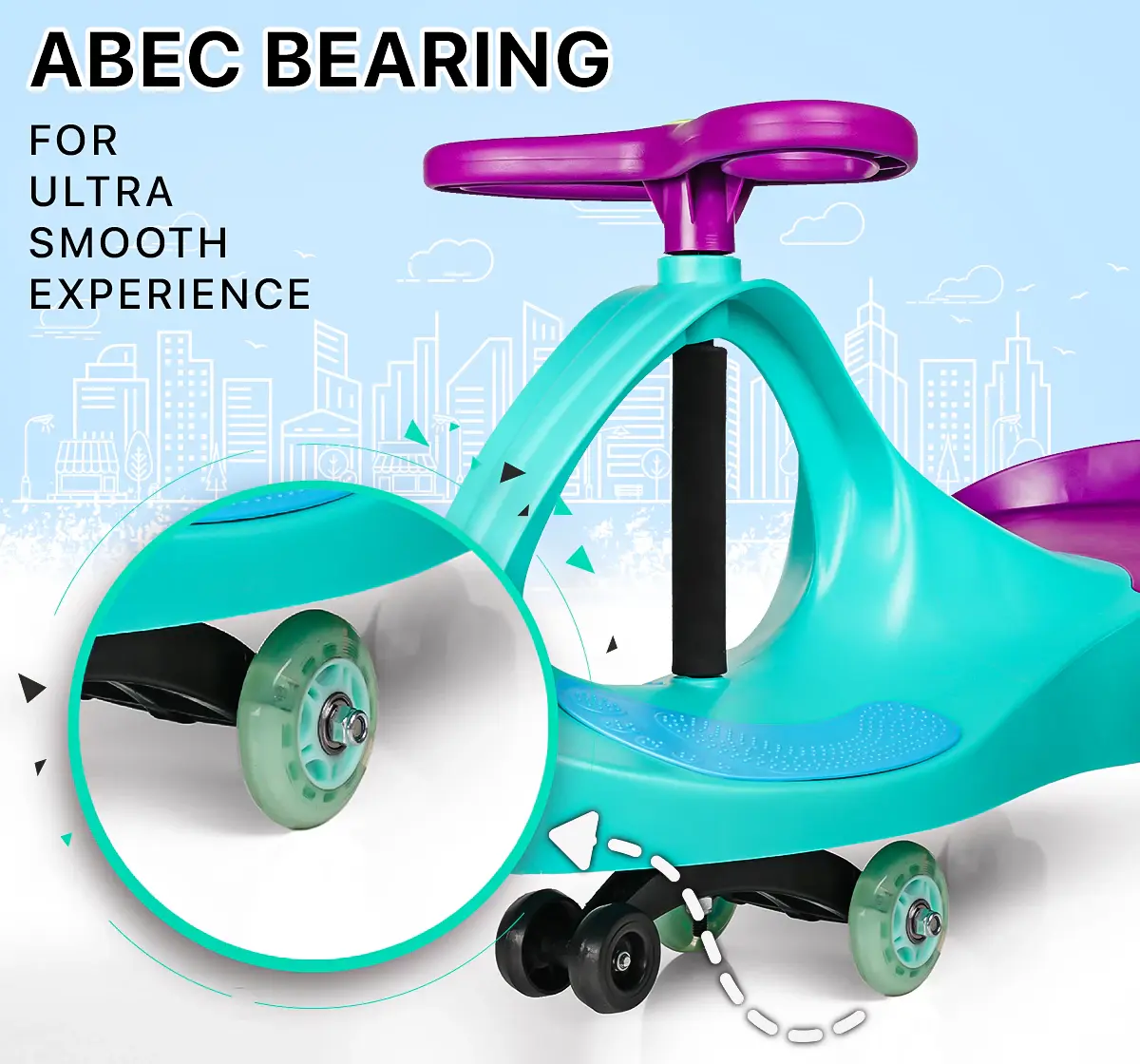 Uboard Eco Swing Car Ride-On Toy Teal 12 Months +