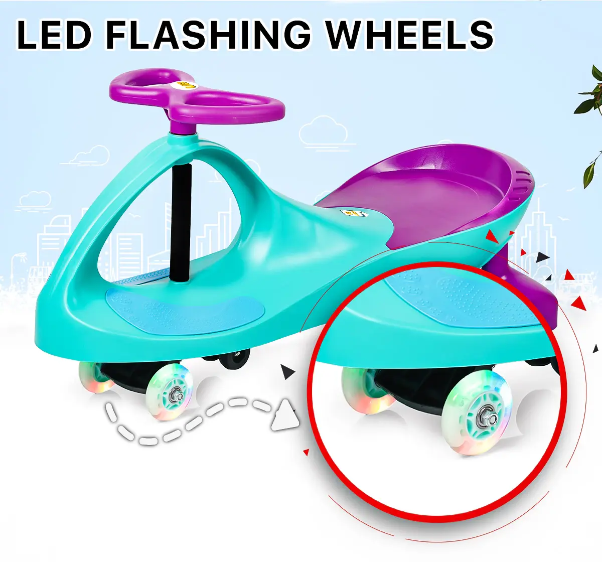 Uboard Eco Swing Car Ride-On Toy Teal 12 Months +
