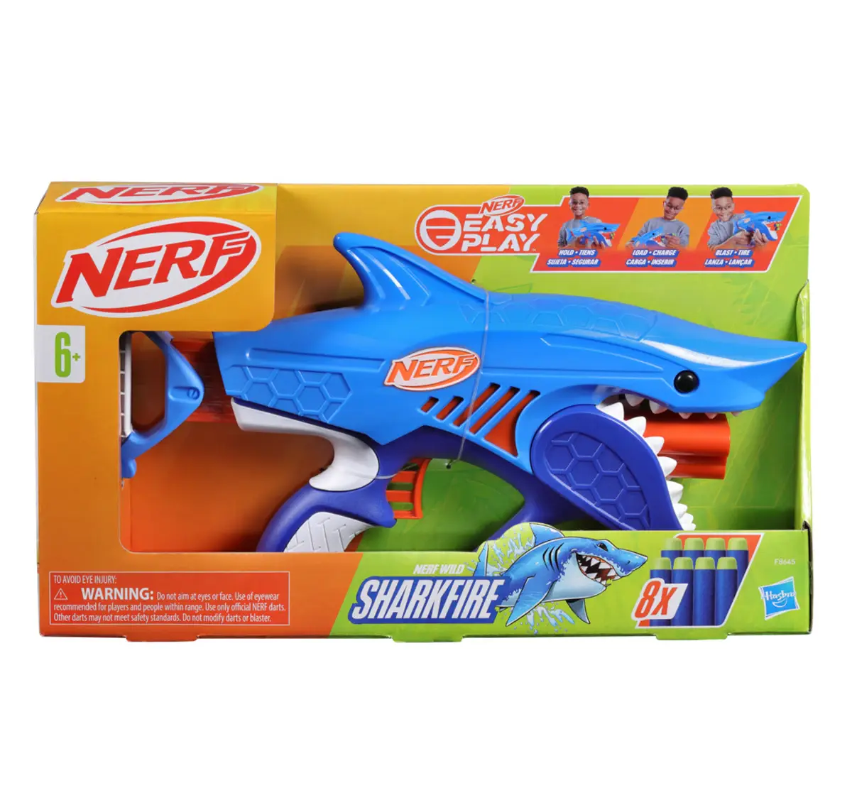 Nerf Junior Wild Sharkfire, 8 Nerf Elite Darts, 6Y+