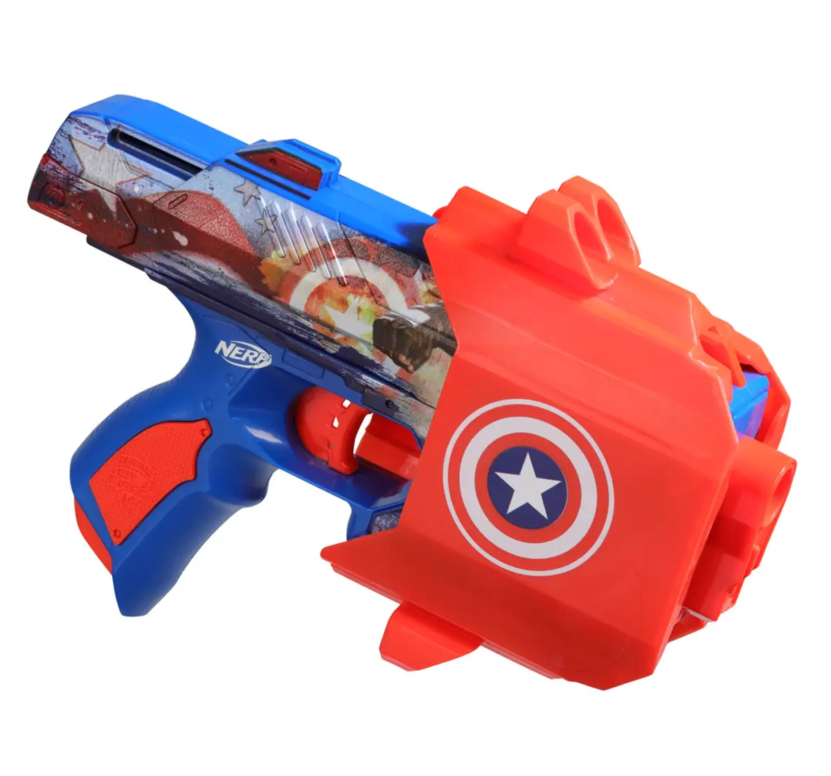 Nerf Marvel Captain America Dart Blaster, 10 Nerf Elite Darts, 8Y+