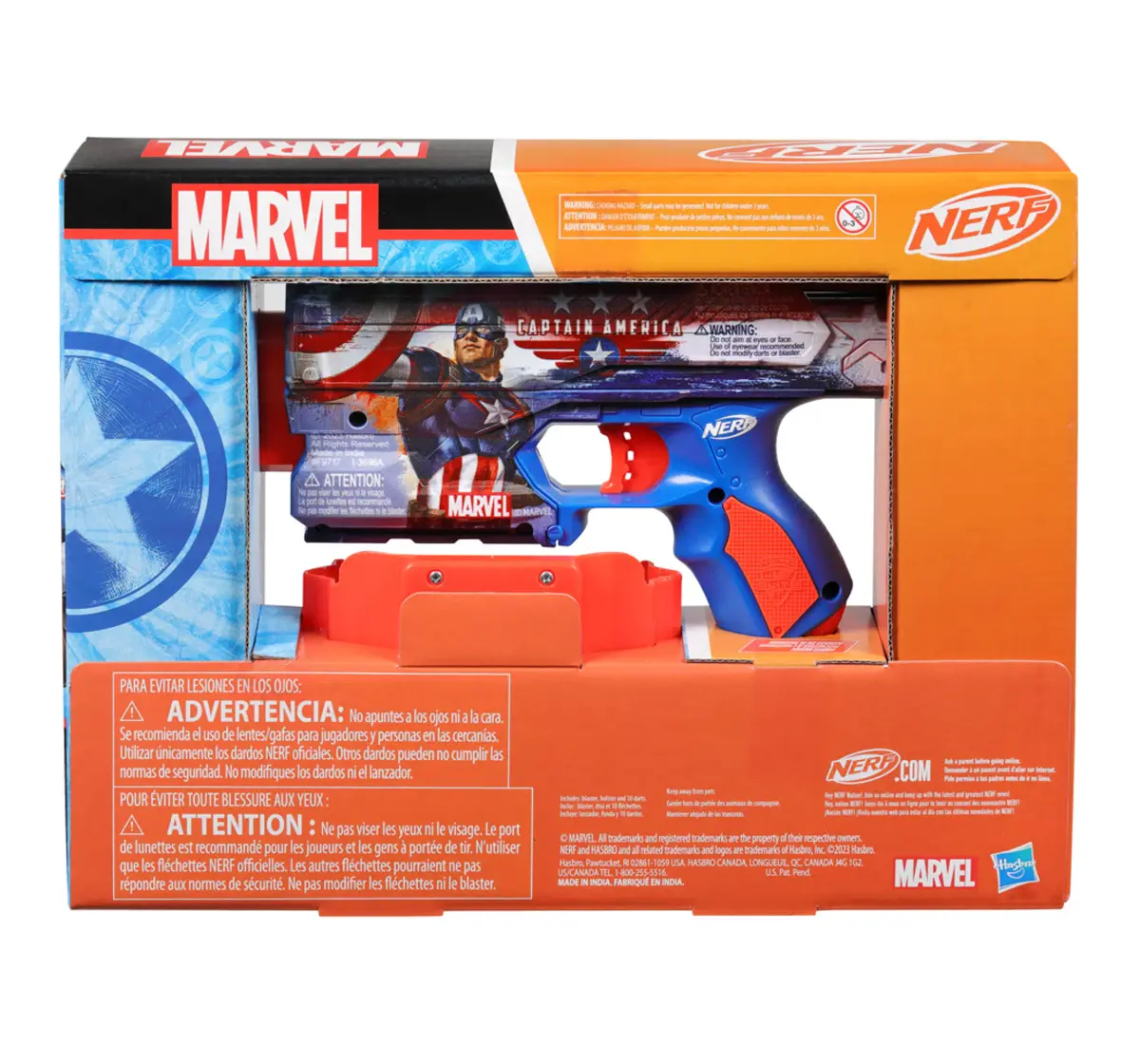 Nerf Marvel Captain America Dart Blaster, 10 Nerf Elite Darts, 8Y+