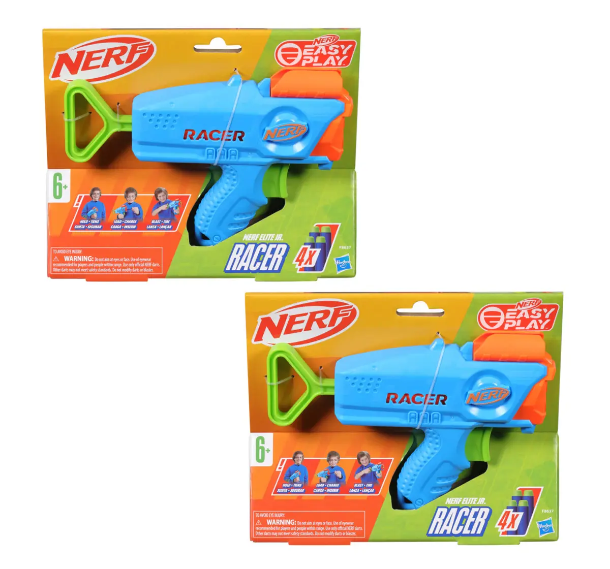 Nerf Elite Racer Easy-Play Dart Blaster Pack of 2, 8 Nerf Elite Darts, 6Y+