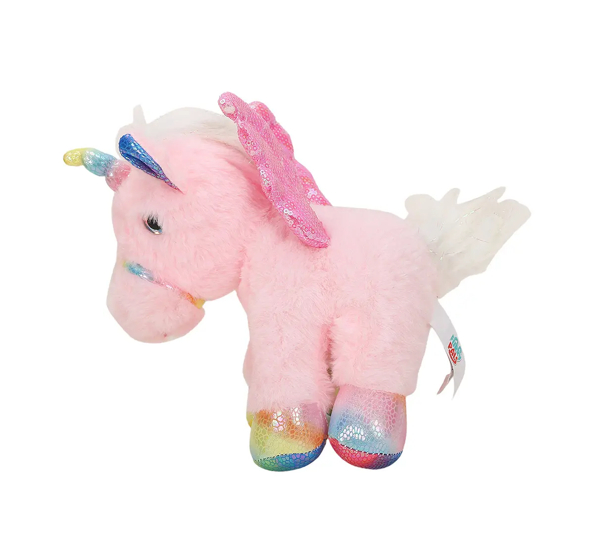 Striders 9 Inch White Unicorn With Wings Soft Toy, Pink, 3Y+