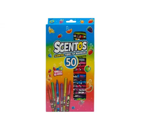 Scentos 50 Fibre Tip Pens, 3Y+
