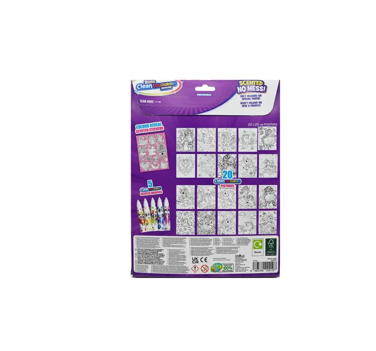 Scentos Enchanted Clean Colouring Markers, 3Y+