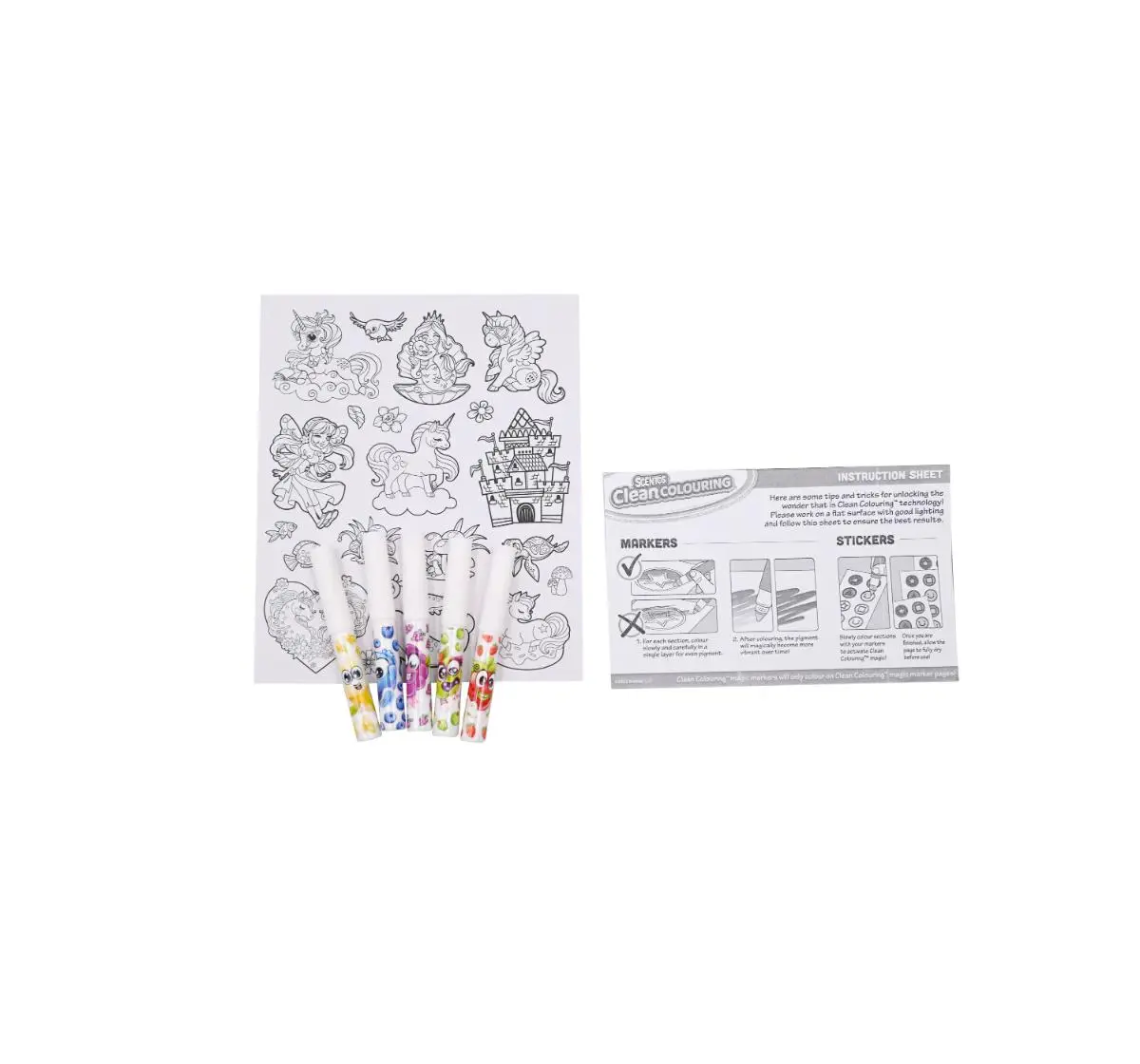 Scentos Enchanted Clean Colouring Markers, 3Y+