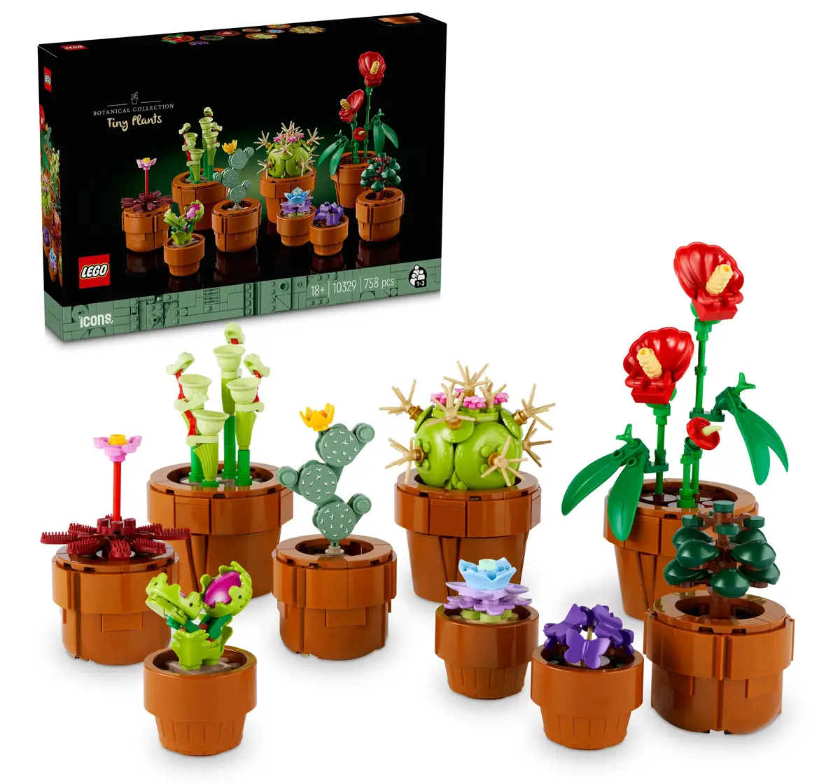 LEGO Icons Tiny Plants Building Set for Adults 10329 (758 Pieces)