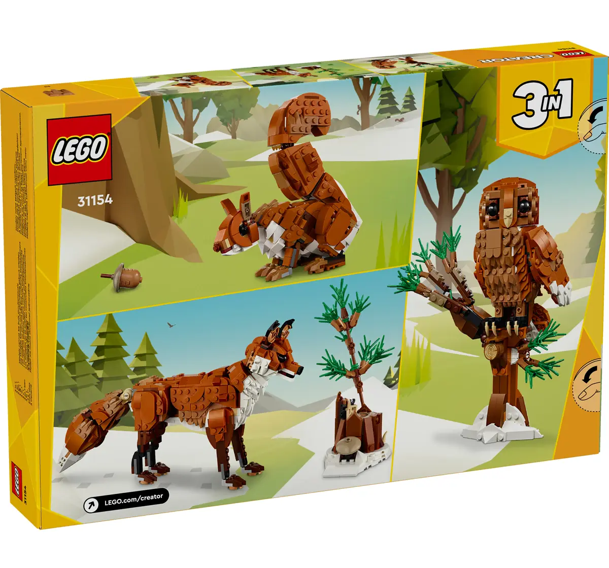 LEGO Creator Forest Animals: Red Fox 3in1 Toy 31154 (667 Pieces)