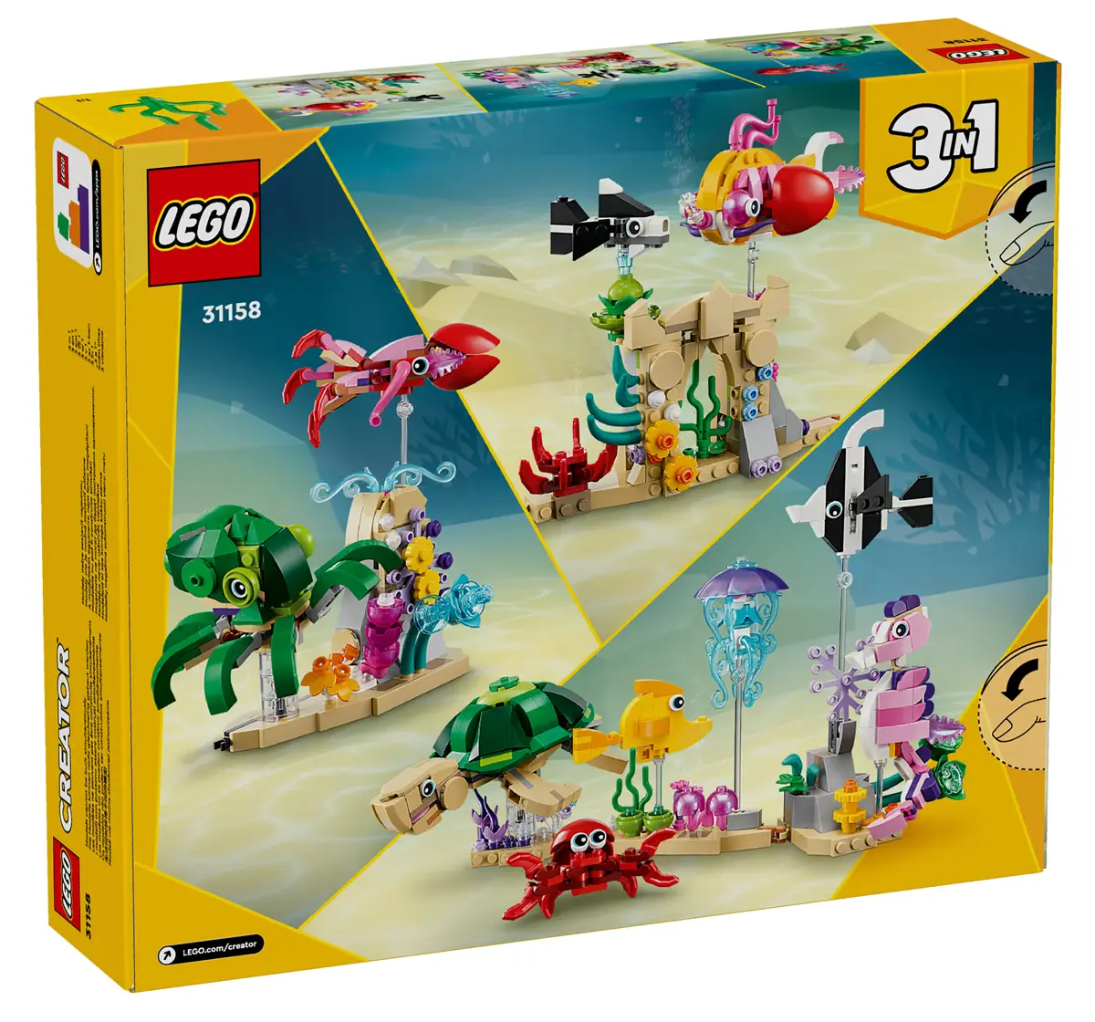 LEGO Creator Sea Animals Toy 3in1 Building Set 31158 (421 Pieces)