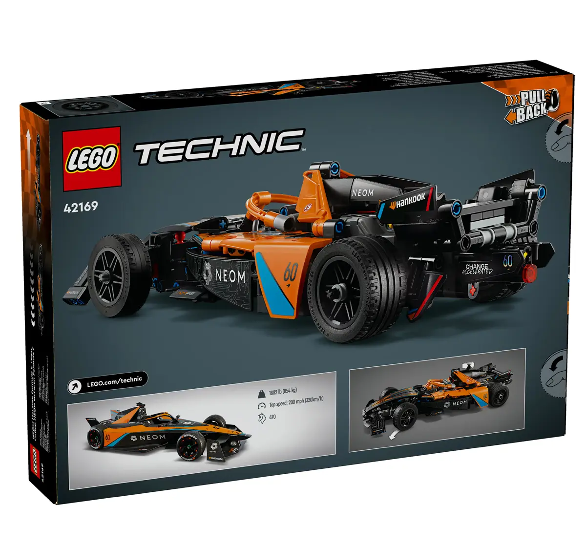 LEGO Technic NEOM McLaren Formula E Race Car 42169 1212 Pieces