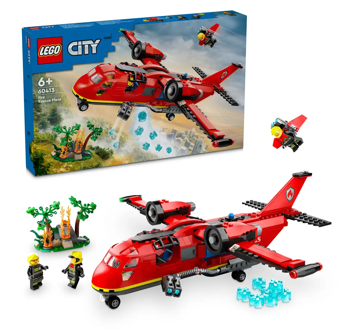 LEGO City Fire Rescue Plane Building Toy Set 60413 (478 Pieces)