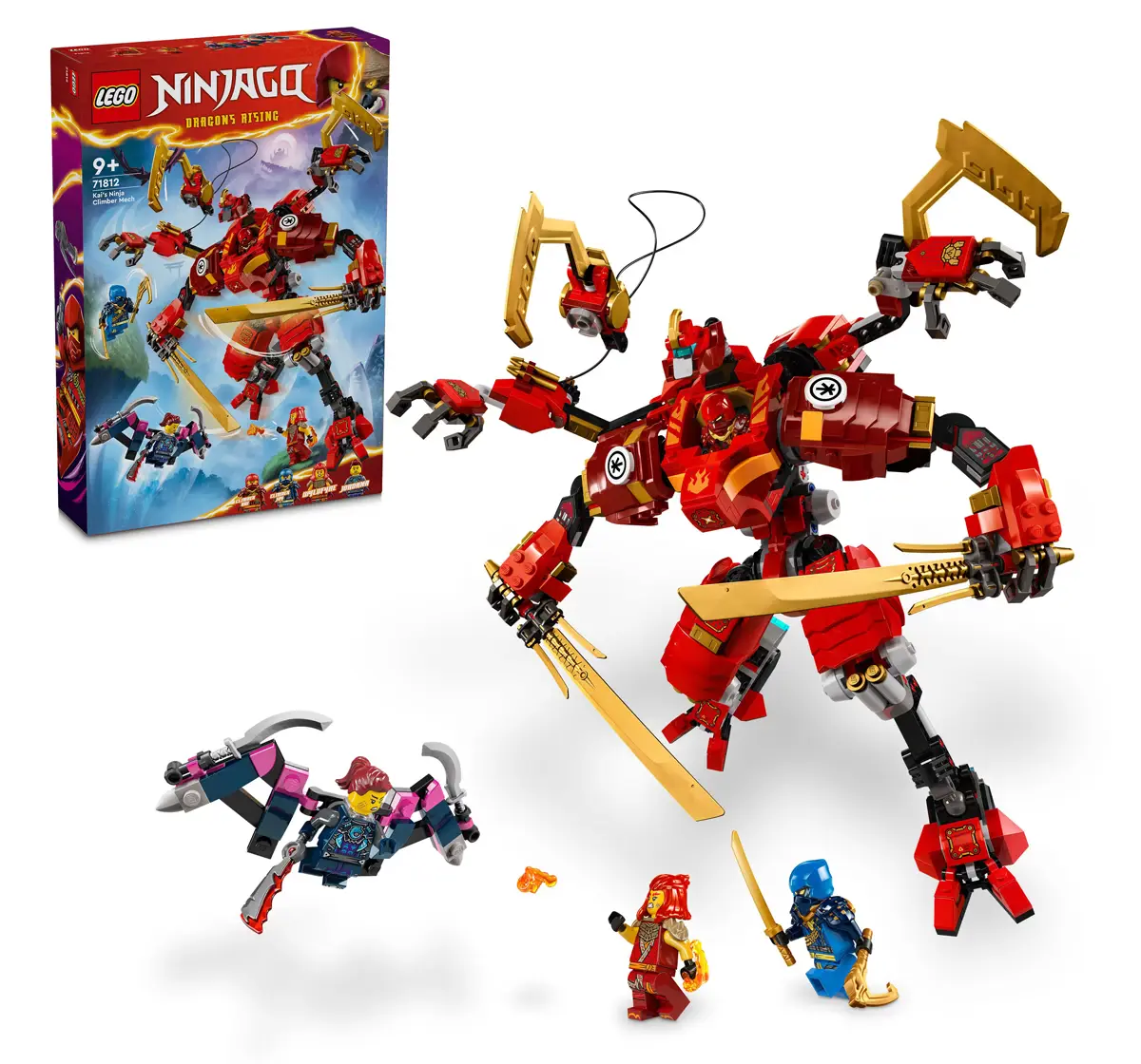 LEGO NINJAGO Kais Ninja Climber Mech Toy Set 71812 (1212 Pieces)