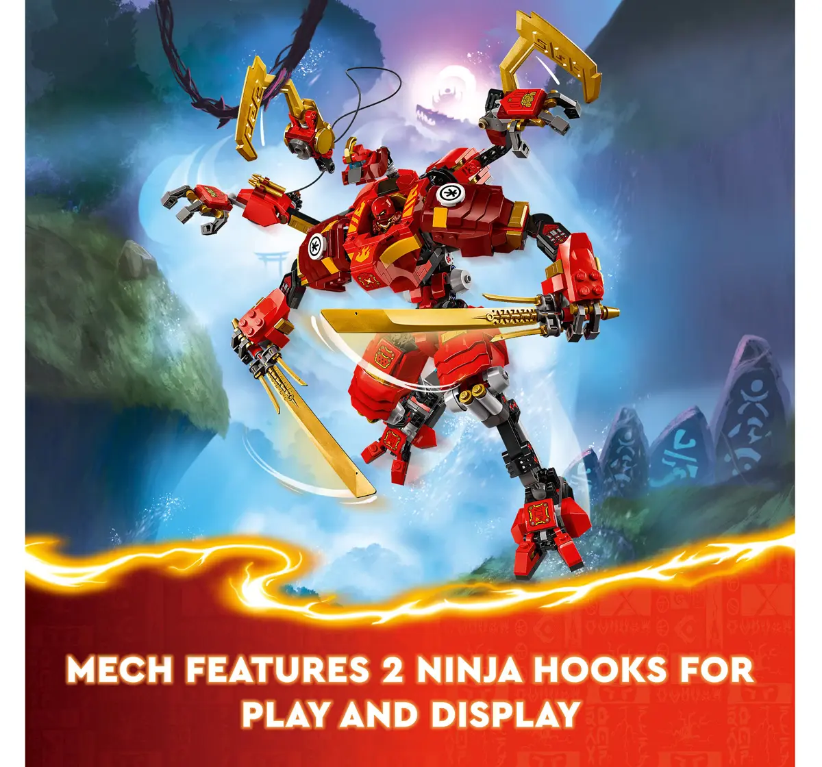 LEGO NINJAGO Kais Ninja Climber Mech Toy Set 71812 (1212 Pieces)