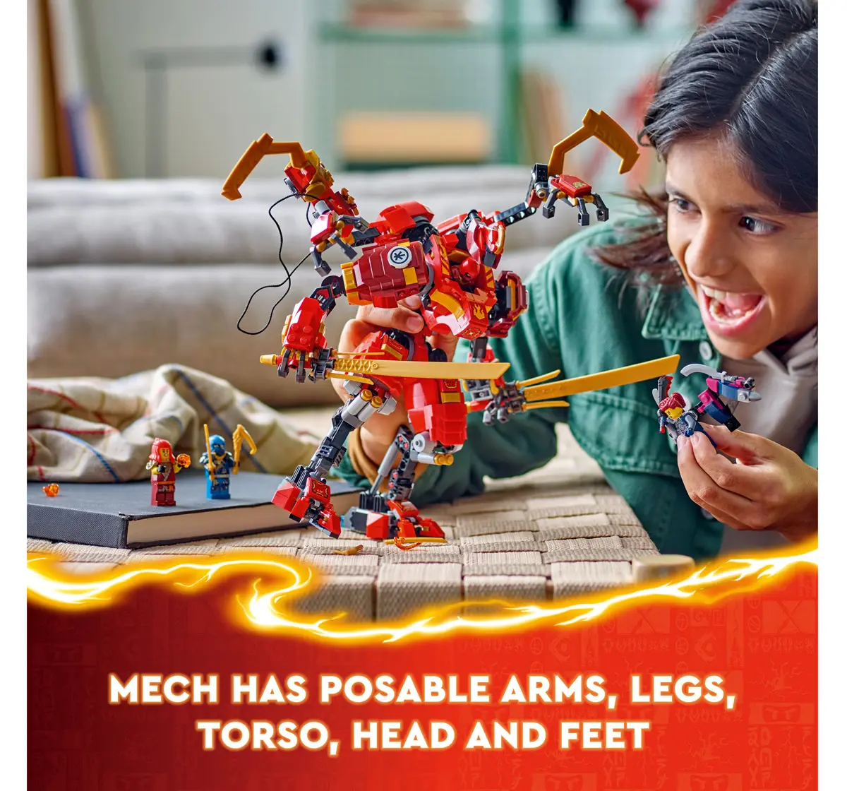 LEGO NINJAGO Kais Ninja Climber Mech Toy Set 71812 (1212 Pieces)