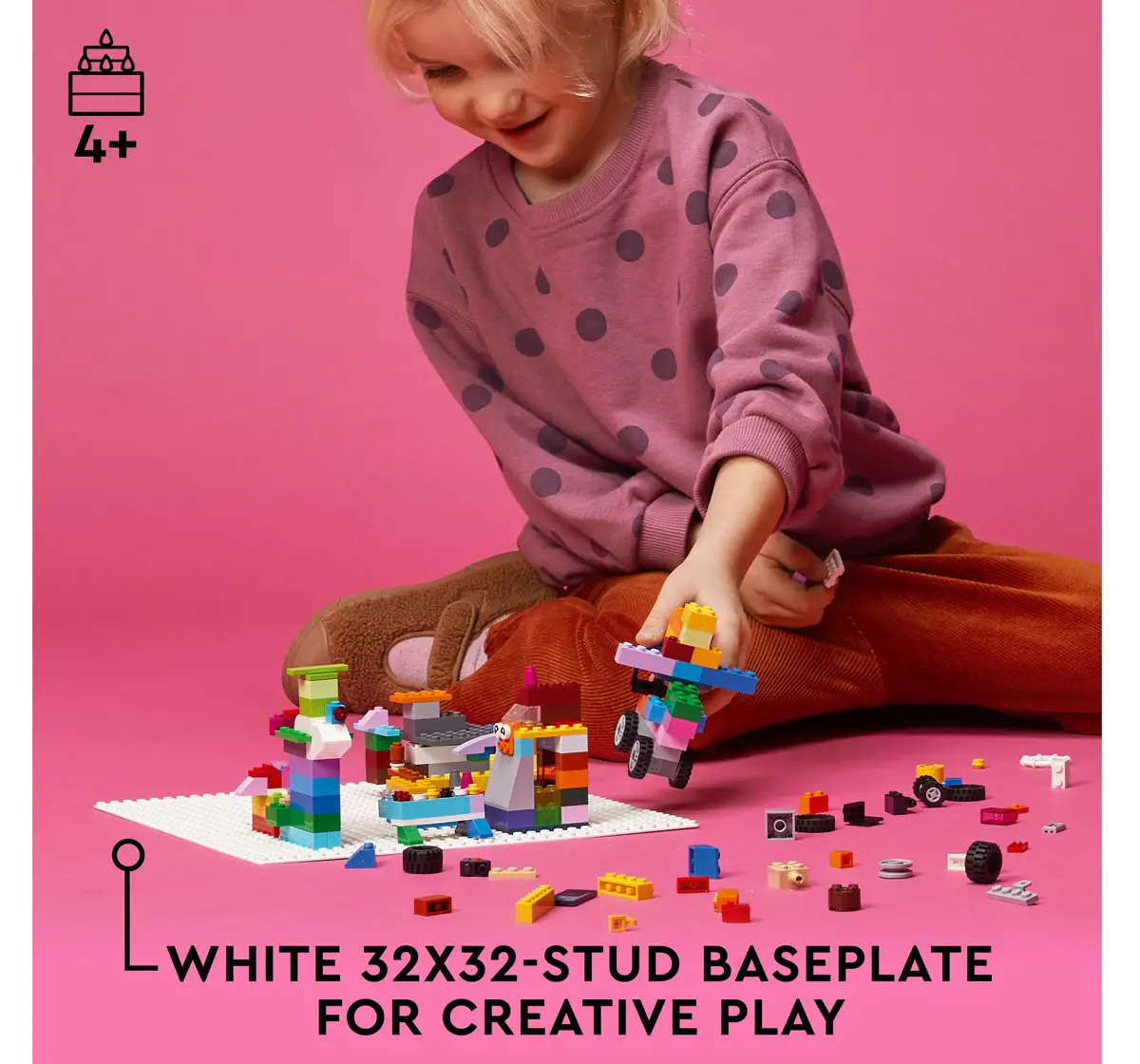 LEGO Classic White Baseplate 11026 Building Kit for Kids (1 Piece)