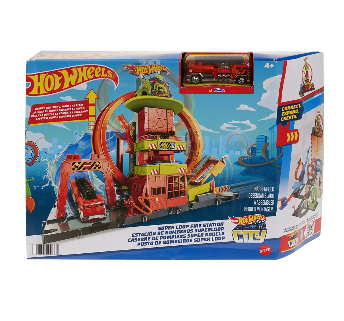 Hot Wheels City Super Loop Fire Stunt Station, 7Y+