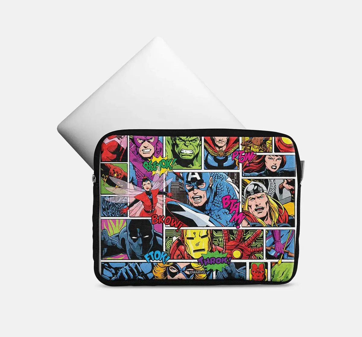 Macmerise Comic Superheroes Mashup Laptop Sleeve 15 Inches, 6Y+