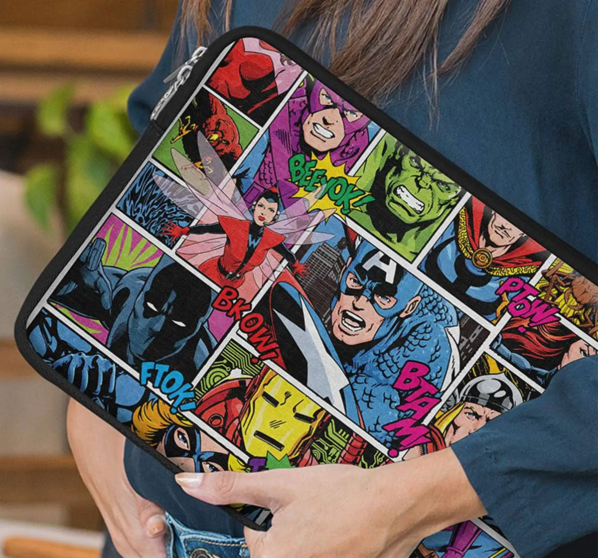 Macmerise Comic Superheroes Mashup Laptop Sleeve 15 Inches, 6Y+