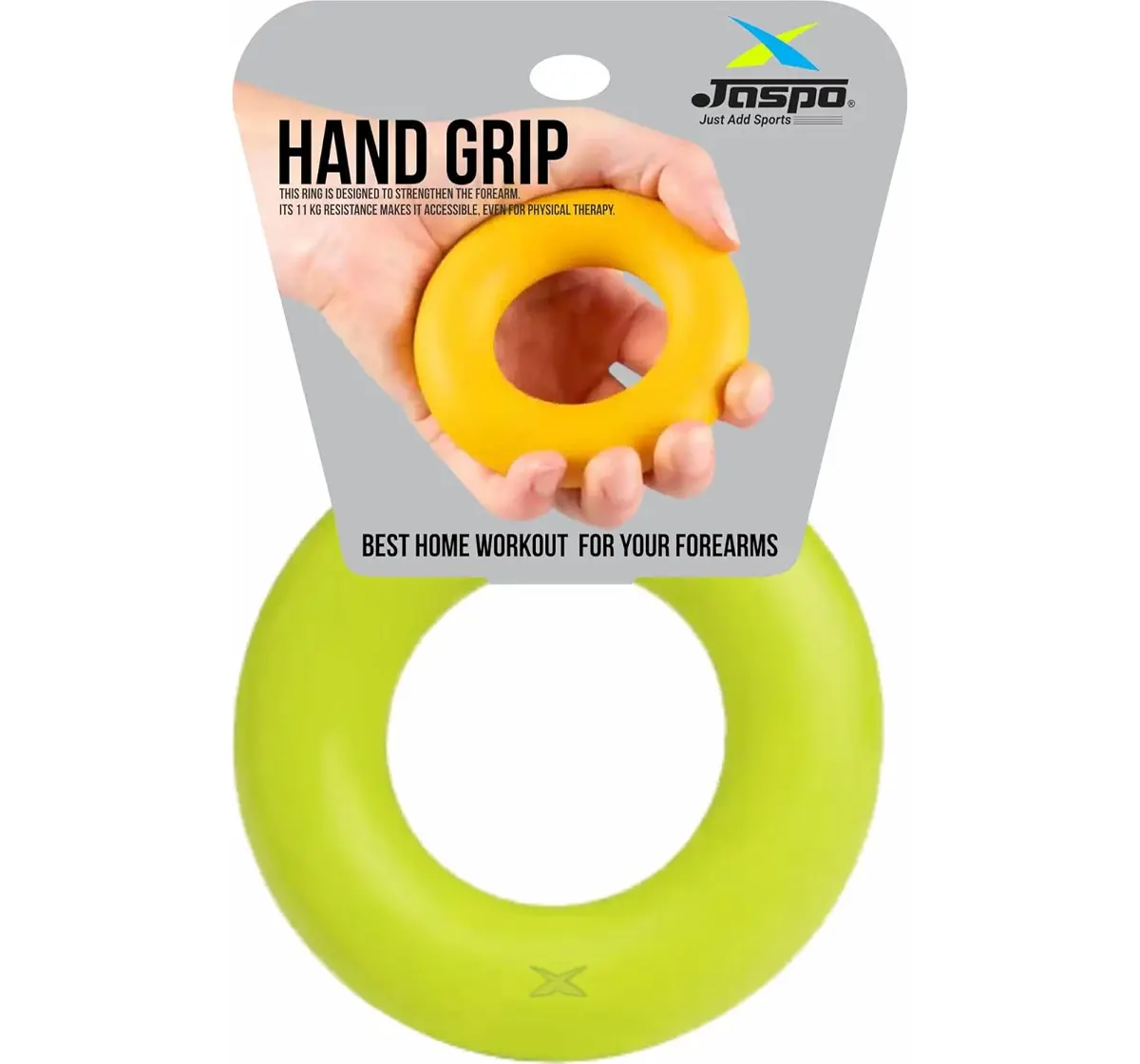 Jaspo Hand Grip Band for Warmup Training and Stretching, Yellow, 10Y+