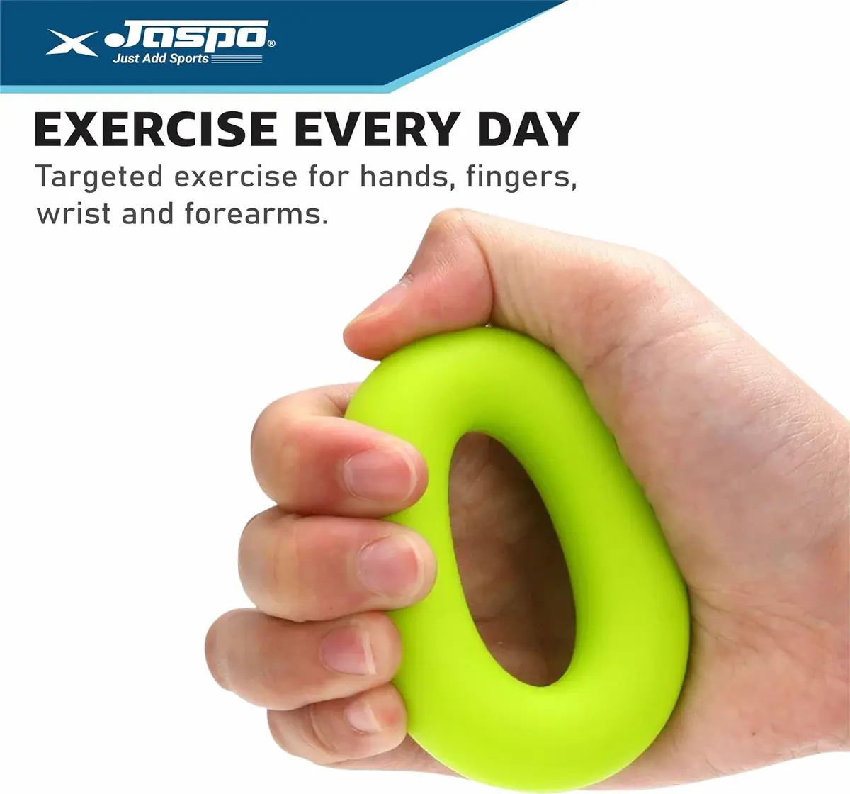 Jaspo Hand Grip Band for Warmup Training and Stretching, Yellow, 10Y+