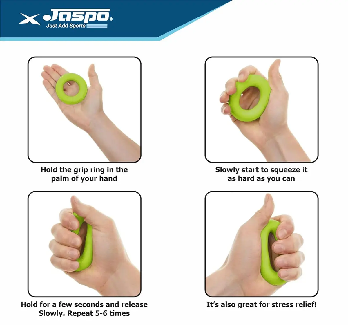 Jaspo Hand Grip Band for Warmup Training and Stretching, Yellow, 10Y+