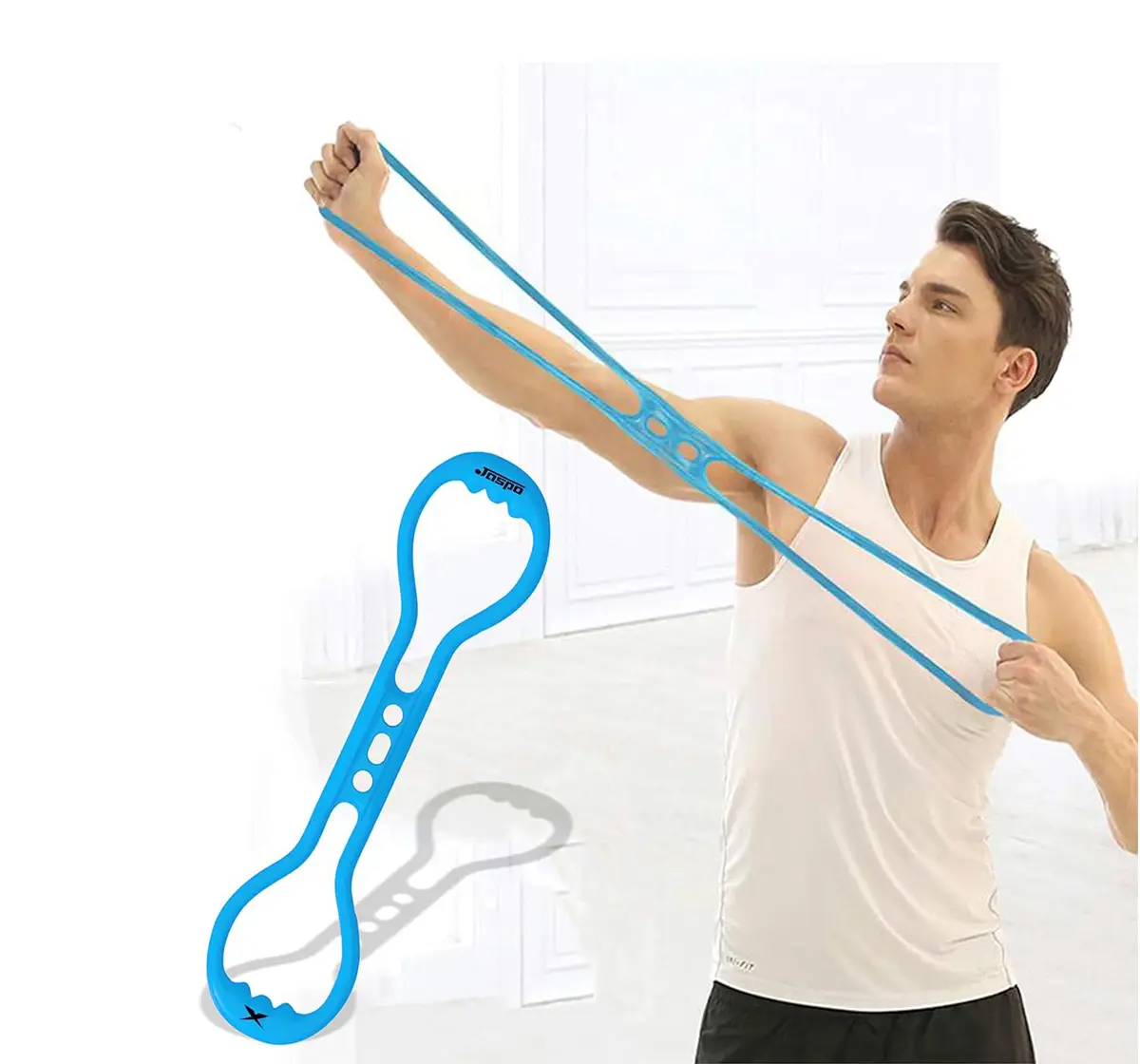 Jaspo Bfit Fitness Latex Resistance Band for Stretching, Blue, 10Y+