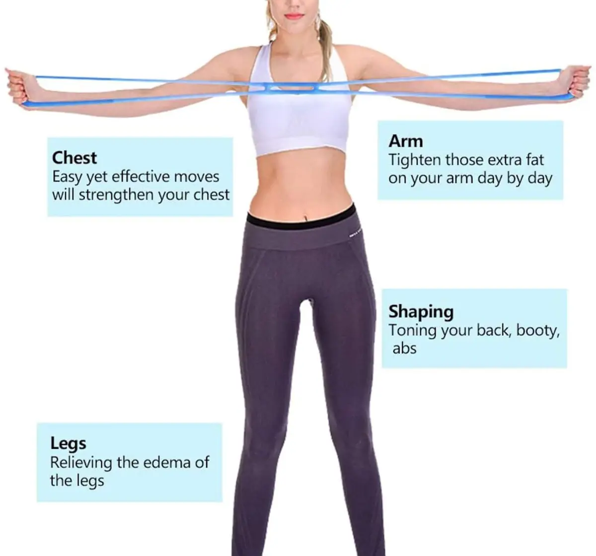 Jaspo Bfit Fitness Latex Resistance Band for Stretching, Blue, 10Y+