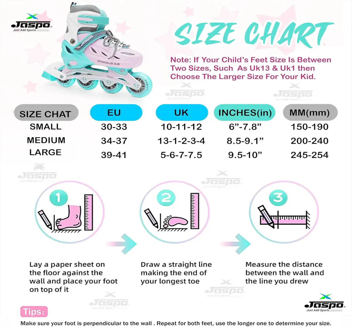 Jaspo Convertible Sparkle Adjustable Inline Shoe Skates, Large, Pink, 8Y+