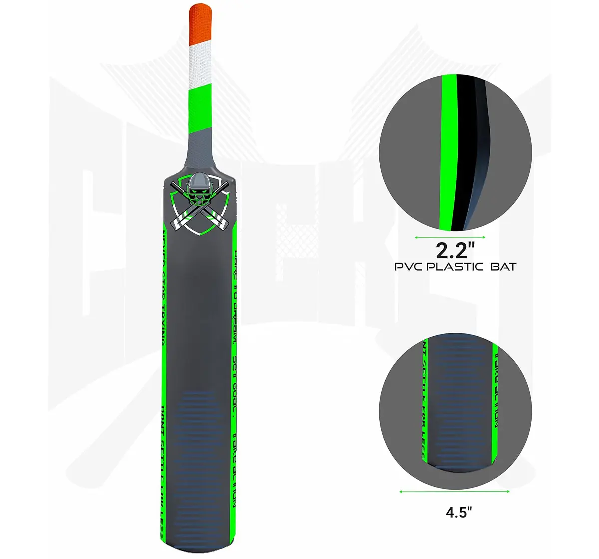 Jaspo Cricholic Heavy Duty Plastic Cricket Bat Kit, Full Size, 34 X 4.5Inches, 8 to 14 Years