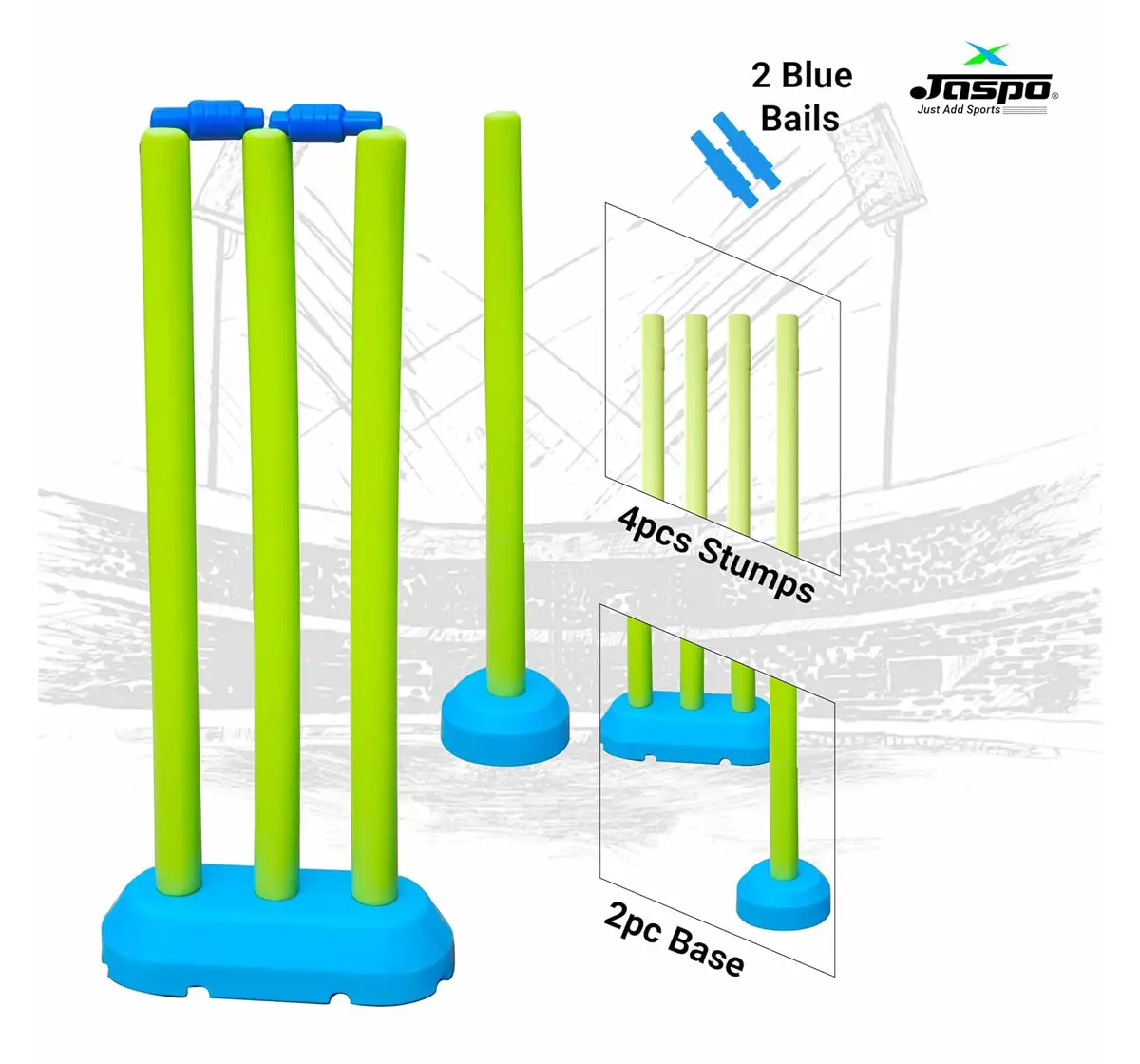 Jaspo Cricket Kid Complete Cricket Set, Size 3, 4 to 10 Years