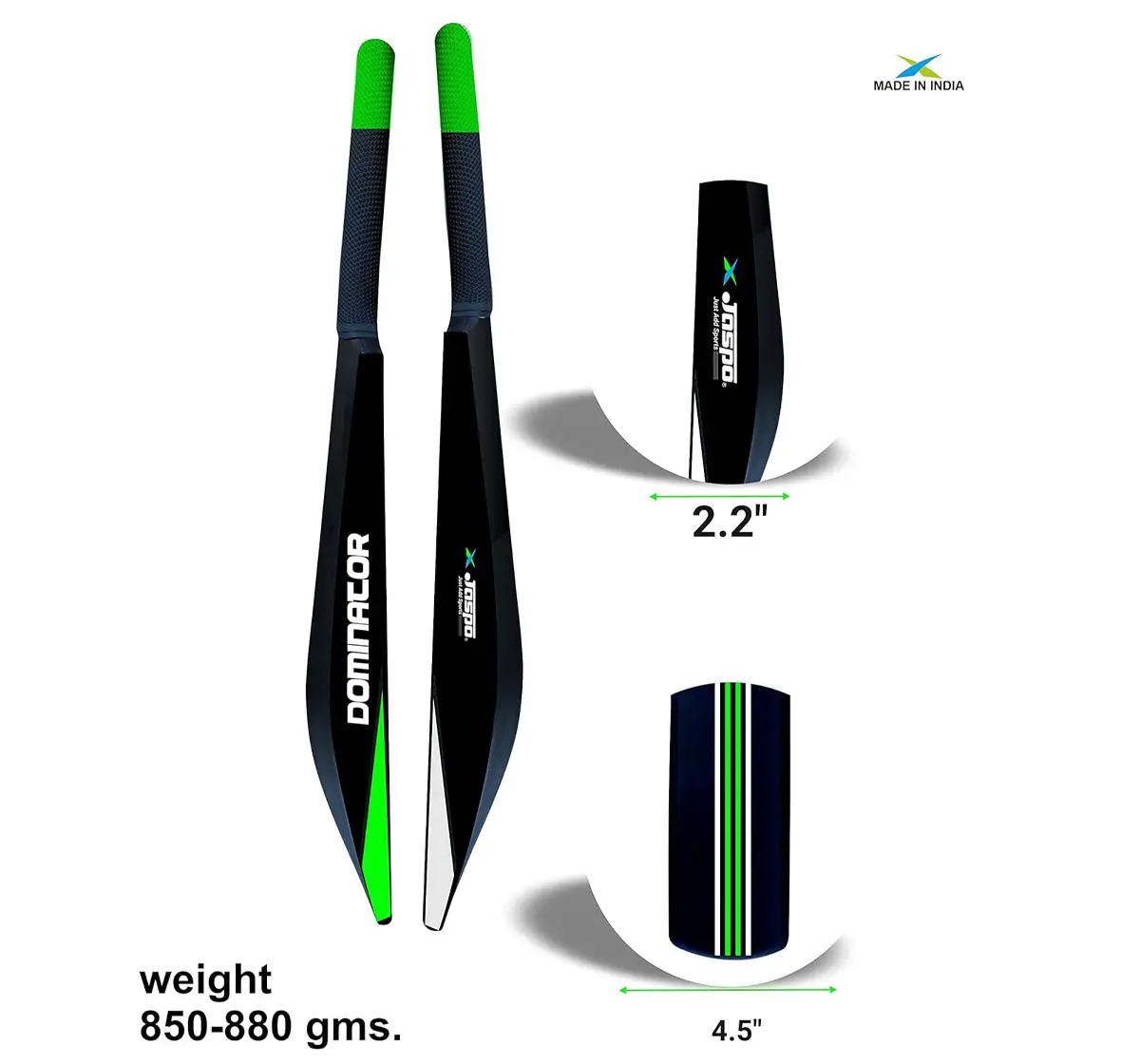 Jaspo Dominator Senior Plastic Cricket Full Size Bat, 34 X 4.5 Inch, 8 to 25 Years