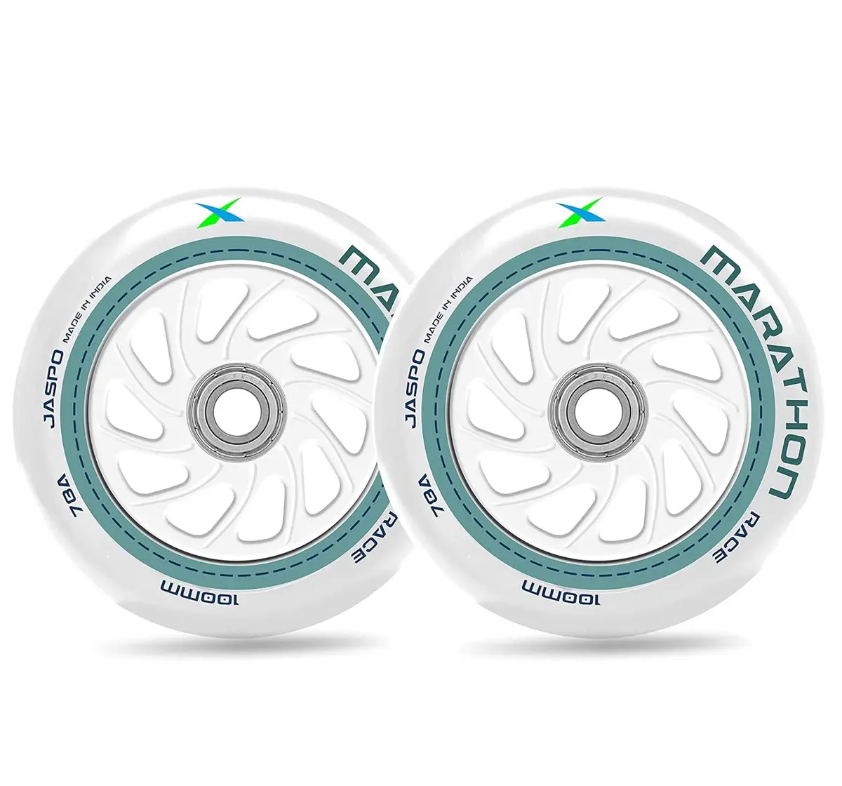 Jaspo Inline PU Wheels 100MM Inline Skates Wheels Marathon, Pack of 2, 5Y+