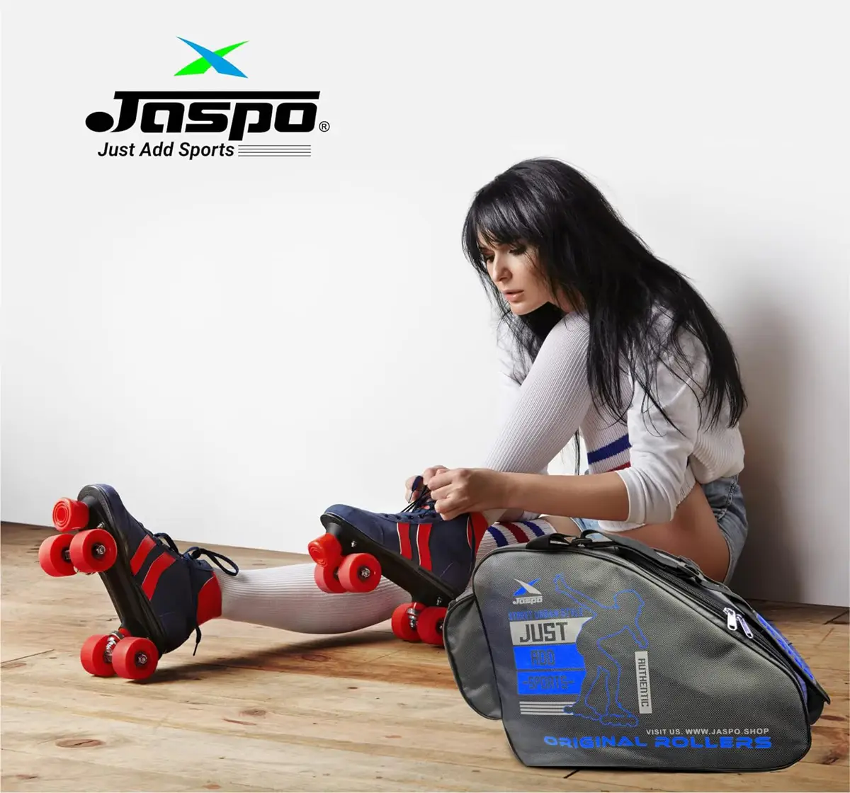 Jaspo Roller Skates Inline Skates Quad Skating Bag, 12X11X9 Inches, Blue, 5 to 16 Years