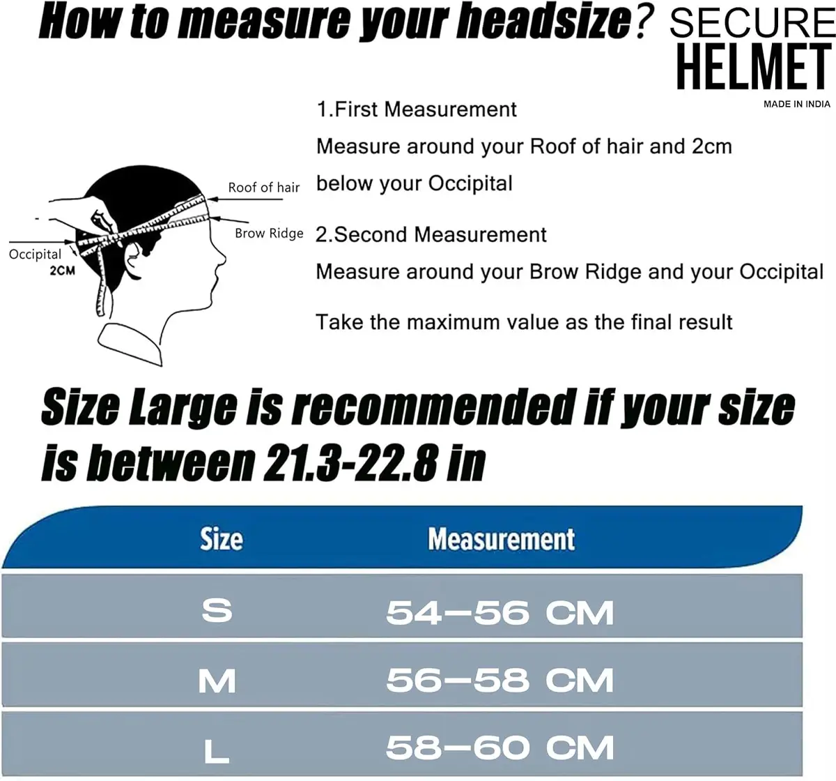 Jaspo Secure Sports Helmet For Cycling, Skating & Skateboarding, Large, Black Matte, 10 to 20 Years
