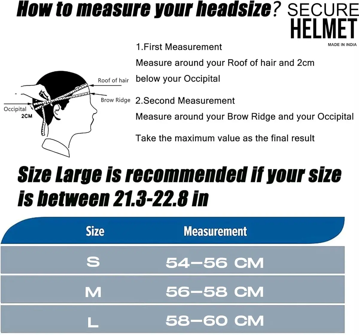 Jaspo Secure Sports Helmet For Cycling, Skating & Skateboarding, Medium, Blue Matte, 7 to 14 Years