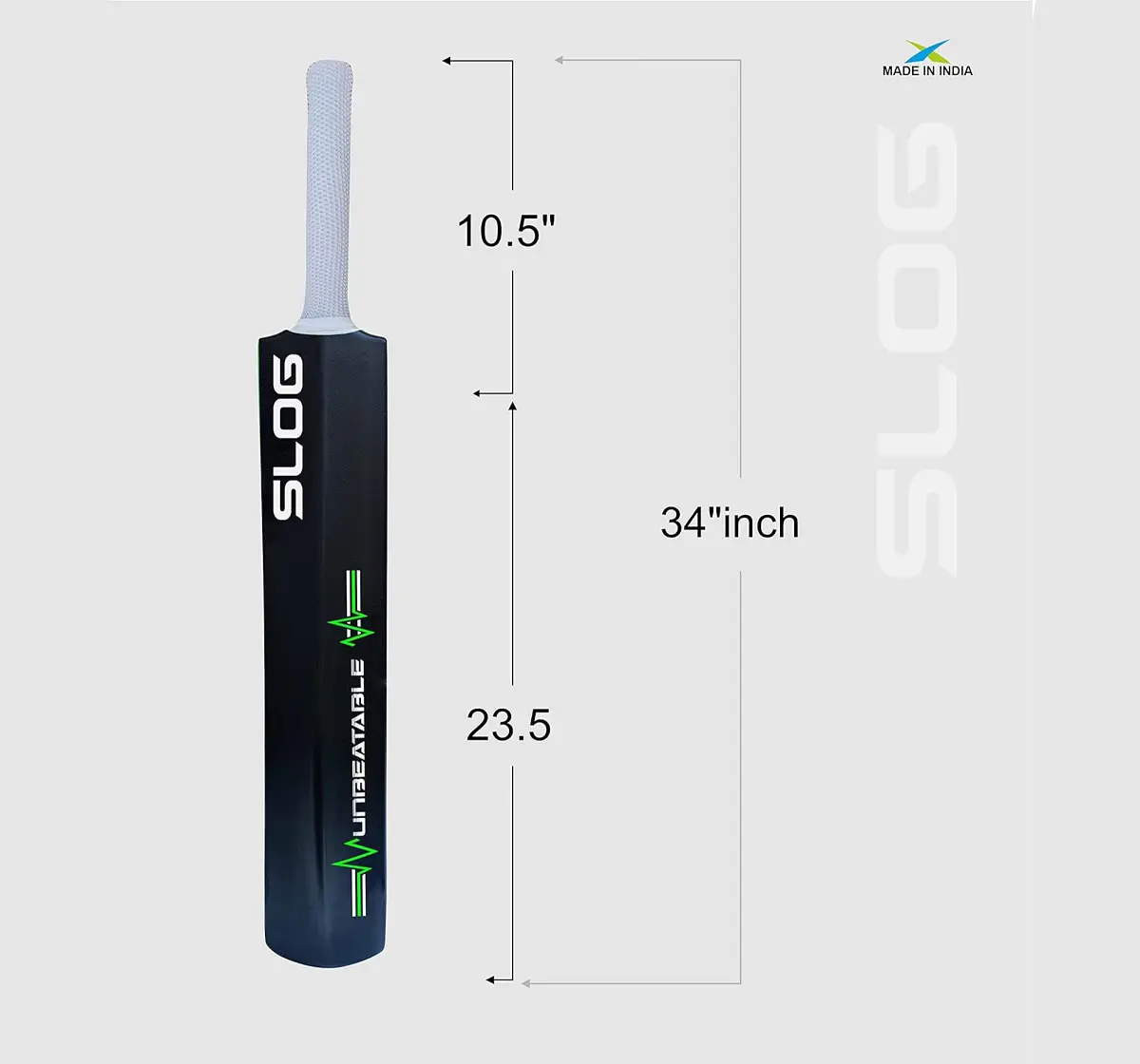 Jaspo Slog Plastic Cricket Full Size Bat, 34 X 4.5 Inches, 8 to 25 Years