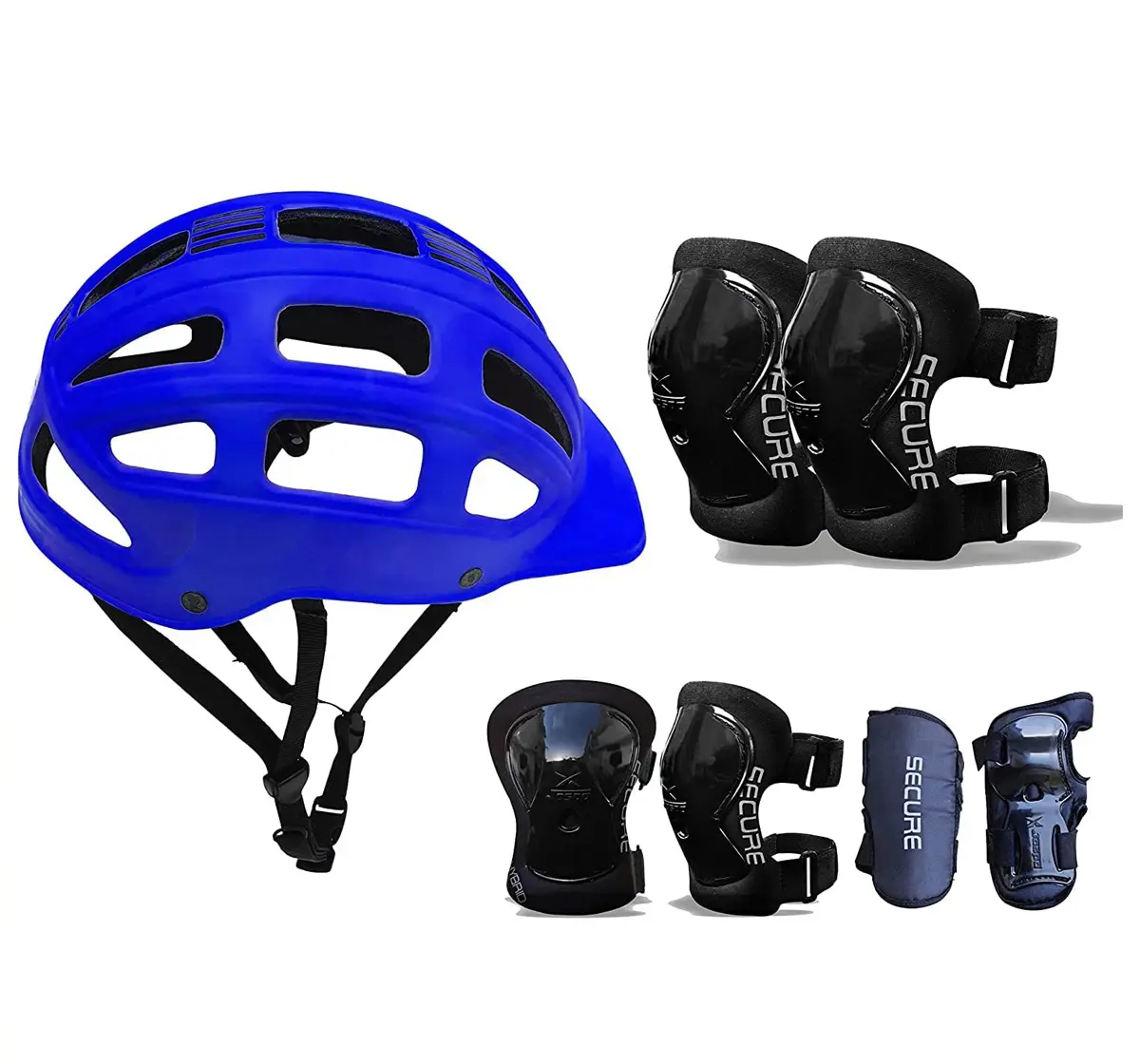 Jaspo Sturdy Sx4 Adjustable Multisport Helmet & Other Accessories For Skateboarding, Skating & Cycling, Large, Blue, 4 to 10 Years