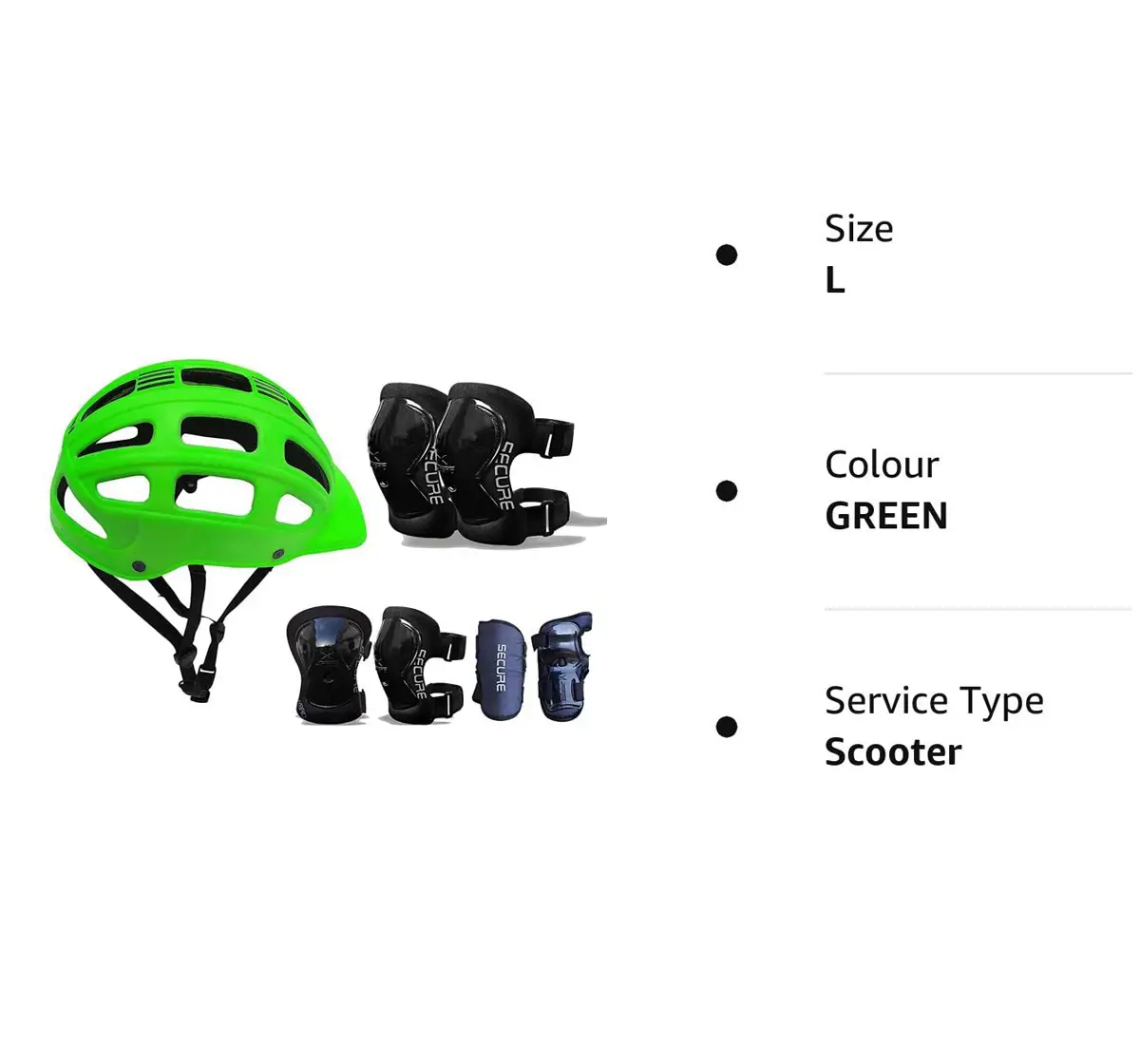 Jaspo Sturdy Sx4 Adjustable Multisport Helmet & Other Accessories For Skateboarding, Skating & Cycling, Large, Green, 4 to 14 Years