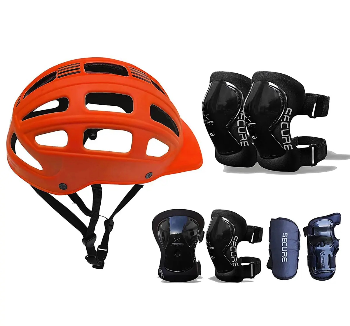 Jaspo Sturdy Sx4 Adjustable Multisport Helmet & Other Accessories For Skateboarding, Skating & Cycling, Large, Orange, 4 to 14 Years