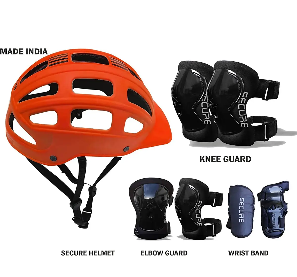 Jaspo Sturdy Sx4 Adjustable Multisport Helmet & Other Accessories For Skateboarding, Skating & Cycling, Large, Orange, 4 to 14 Years