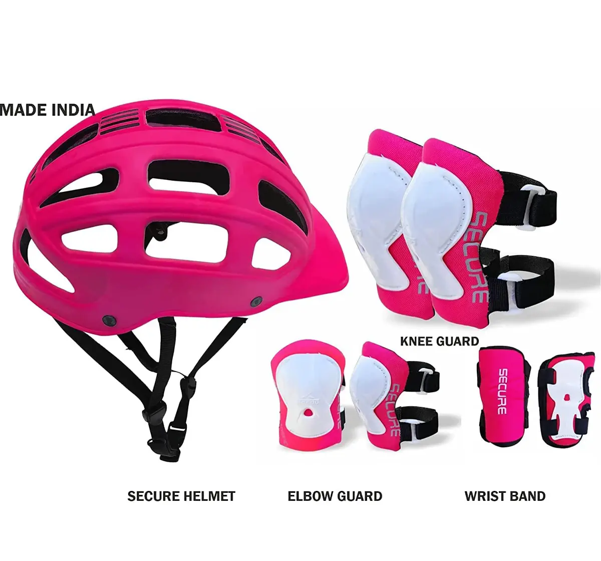 Jaspo Sturdy Sx4 Adjustable Multisport Helmet & Other Accessories For Skateboarding, Skating & Cycling, Large, Pink, 4 to 14 Years