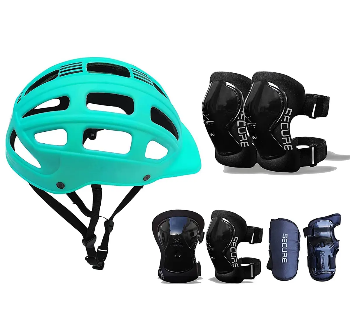 Jaspo Sturdy Sx4 Adjustable Multisport Helmet & Other Accessories For Skateboarding, Skating & Cycling, Medium, Cyan, 4 to 14 Years