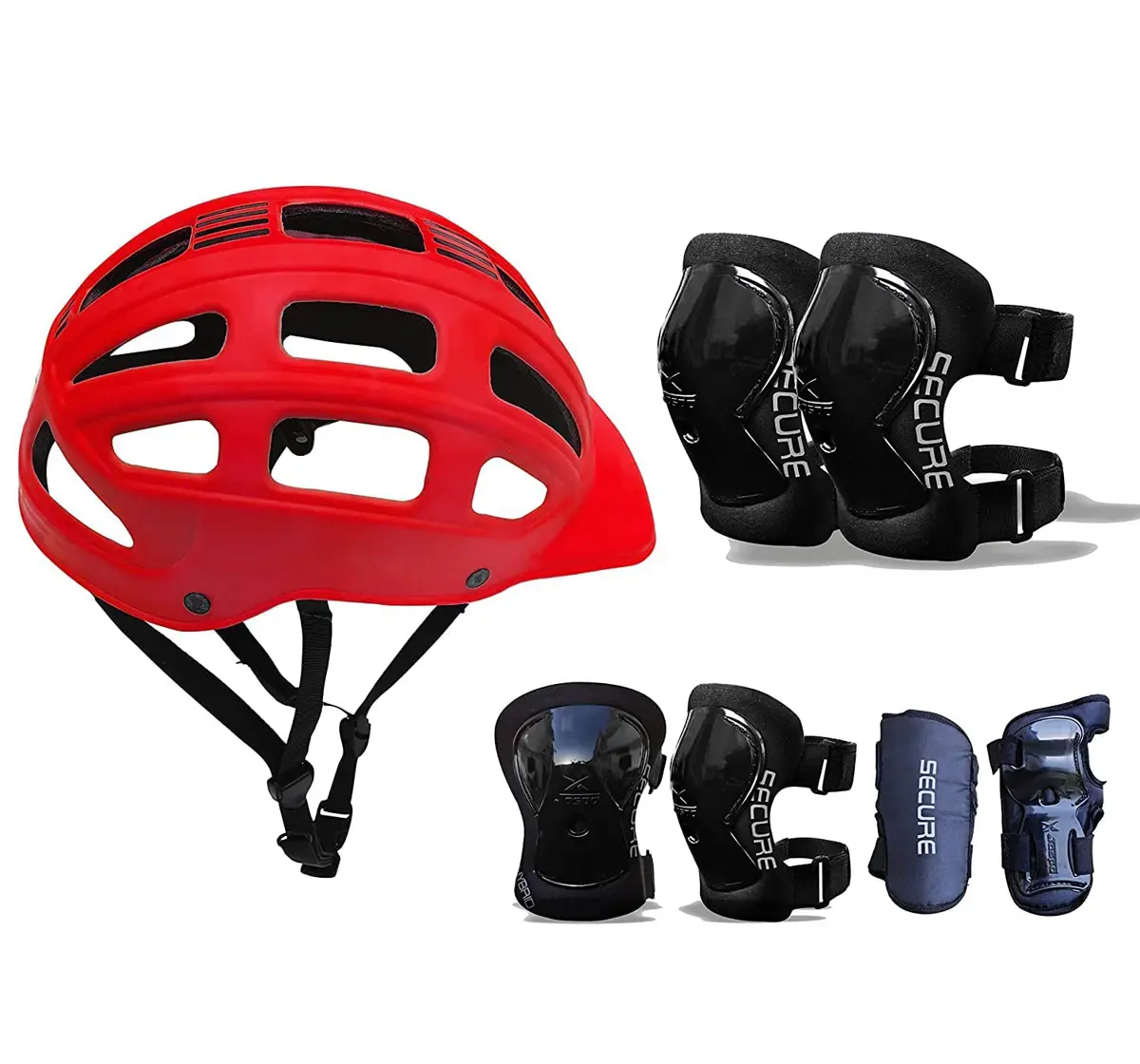 Jaspo Sturdy Sx4 Adjustable Multisport Helmet & Other Accessories For Skateboarding, Skating & Cycling, Medium, Red, 4 to 14 Years