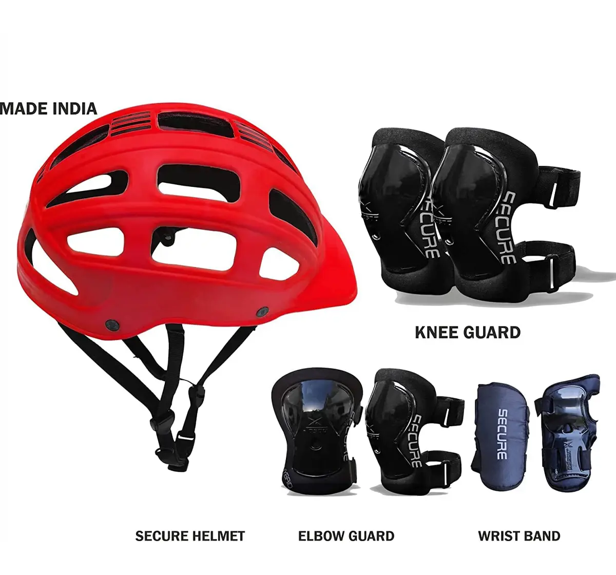 Jaspo Sturdy Sx4 Adjustable Multisport Helmet & Other Accessories For Skateboarding, Skating & Cycling, Medium, Red, 4 to 14 Years
