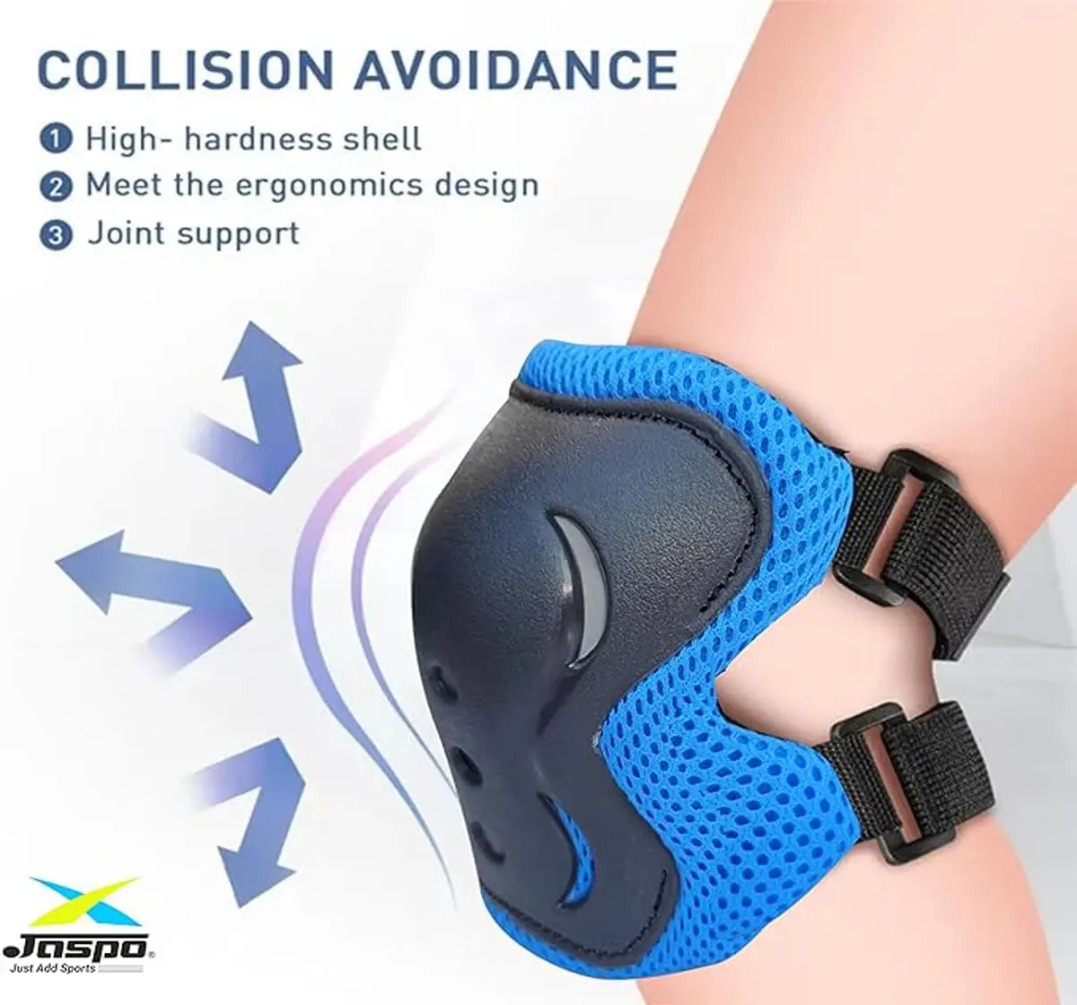 Jaspo S x 4 Ultra Protective Set For Cycling, Skating & Skateboarding, Large, Blue, 10 to 20 Years