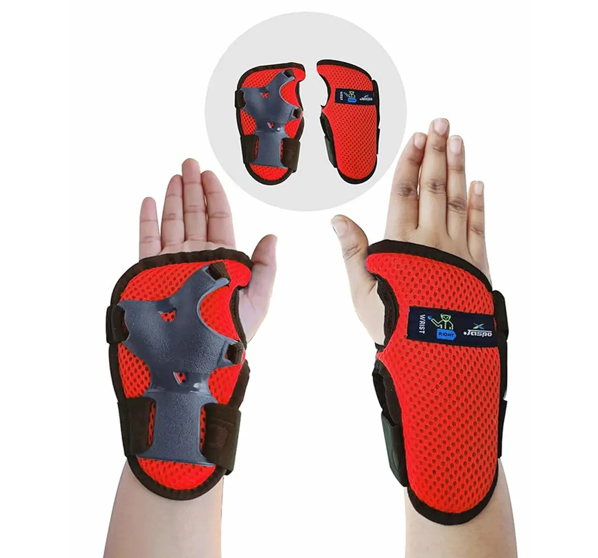 Jaspo S x 4 Ultra Protective Set For Cycling, Skating & Skateboarding, Medium, Red, 7 to 14 Years