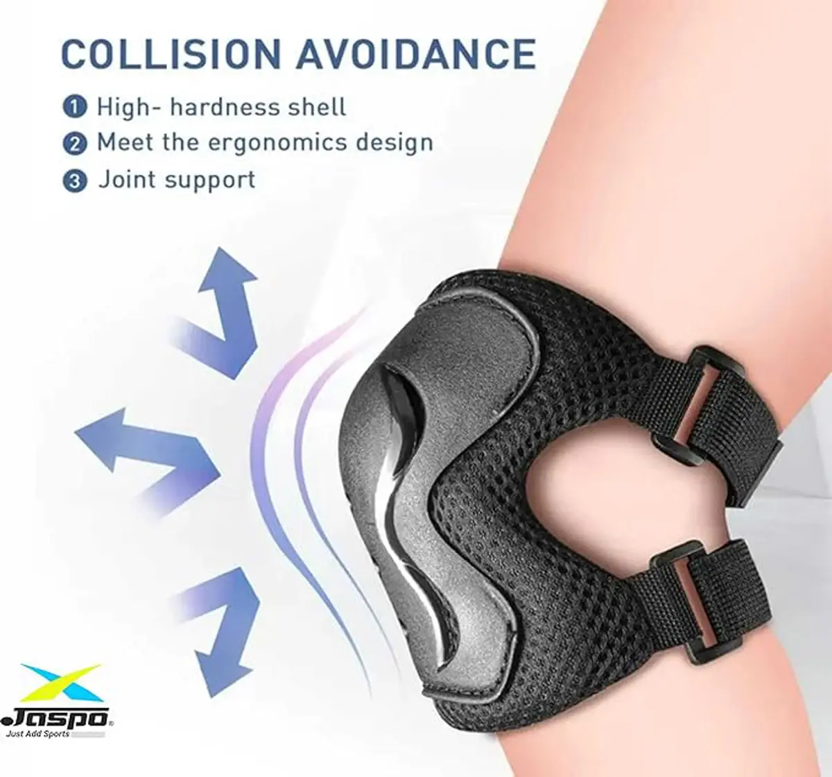 Jaspo S x 4 Ultra Protective Set For Cycling, Skating & Skateboarding, Medium, Black, 7 to 14 Years