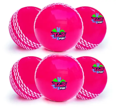 Jaspo Synthetic Rubber T20 Plus Practice Cricket Ball/Wind Balls, 130 Gms, Pack of 6, 5Y+