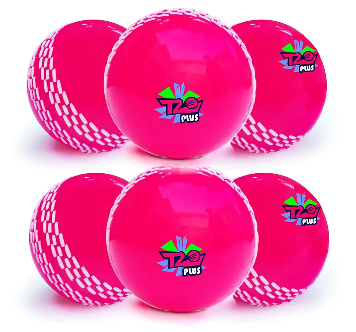 Jaspo Synthetic Rubber T20 Plus Practice Cricket Ball/Wind Balls, 130 Gms, Pack of 6, 5Y+